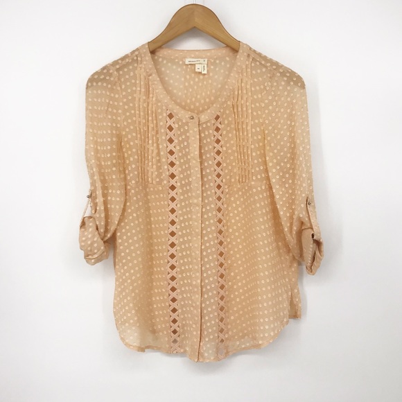 Anthropologie Tops - Anthropologie : Meadow Rue Silk Peach Blouse XS